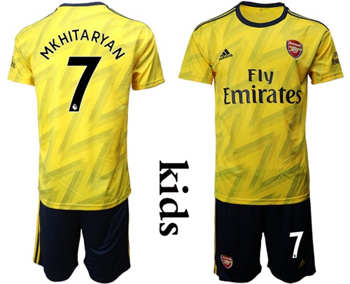 Arsenal #7 Mkhitaryan Away Kid Soccer Club Jersey
